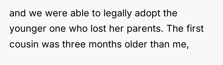 and we were able to legally adopt the younger one...