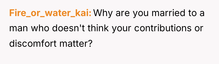Fire_or_water_kai Why are you married to a man who doesn't...