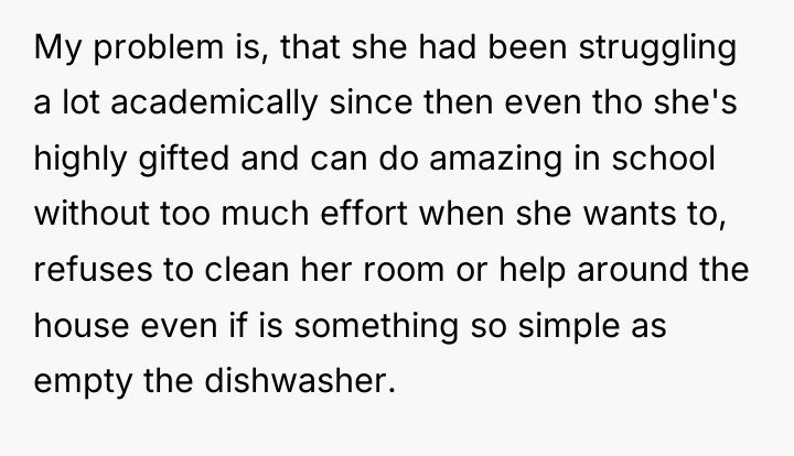 My problem is, that she had been struggling a lot...