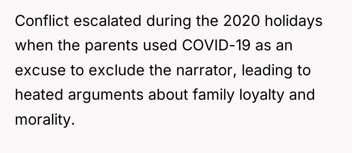 Conflict escalated during the 2020 holidays when the parents used...