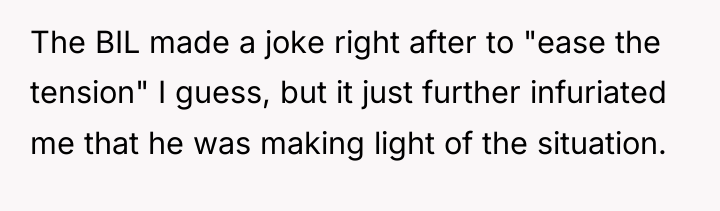 The BIL made a joke right after to "ease the...