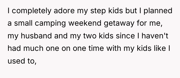 I completely adore my step kids but I planned a...