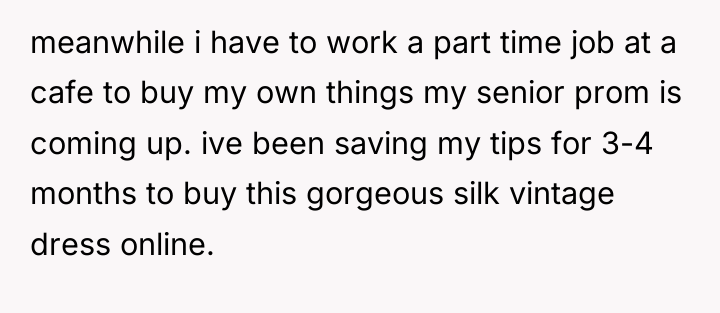 meanwhile i have to work a part time job at...