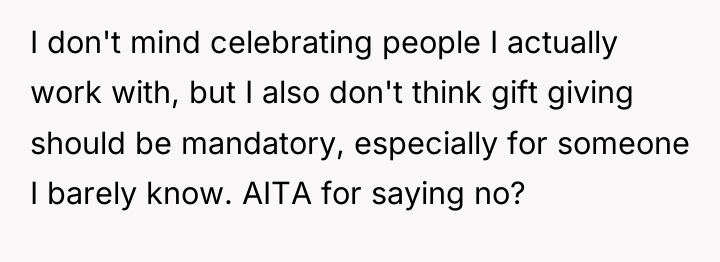 I don't mind celebrating people I actually work with, but...