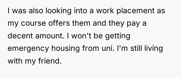 I was also looking into a work placement as my...