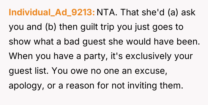 Individual_Ad_9213 NTA. That she'd (a) ask you and (b) then...