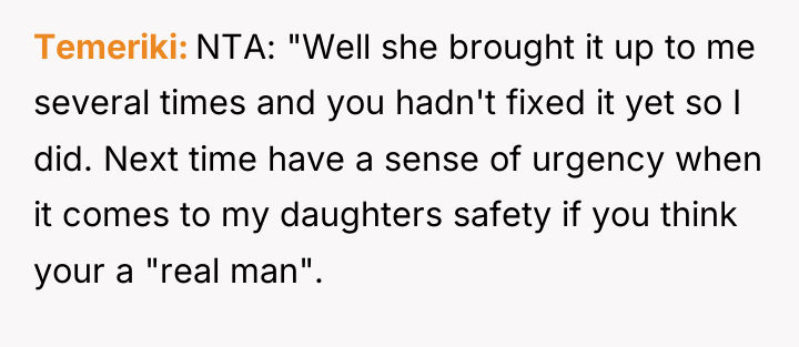 Temeriki NTA: "Well she brought it up to me several...