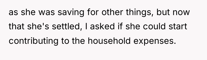 as she was saving for other things, but now that...