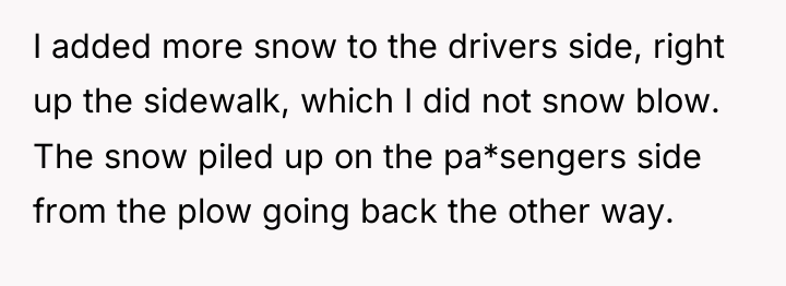 I added more snow to the drivers side, right up...