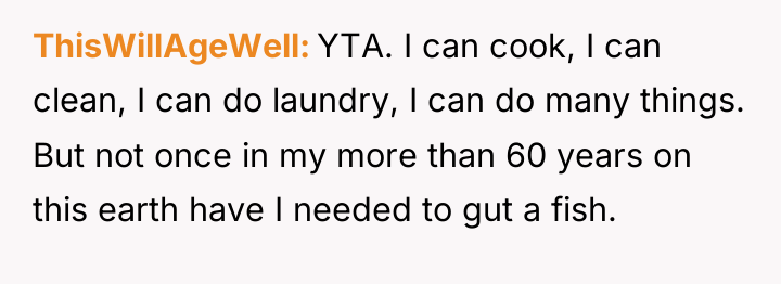 ThisWillAgeWell YTA. I can cook, I can clean, I can...