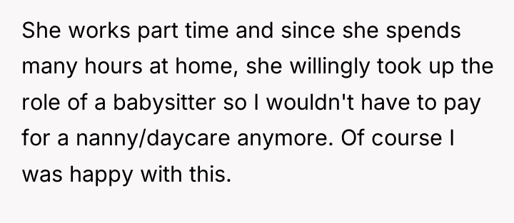 She works part time and since she spends many hours...