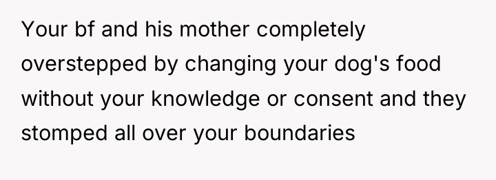Your bf and his mother completely overstepped by changing your...