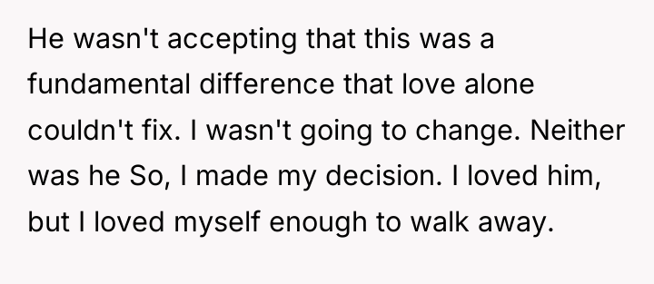 He wasn't accepting that this was a fundamental difference that...
