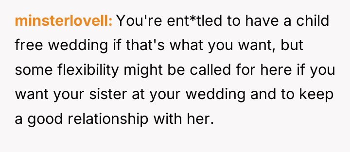 minsterlovell You're ent*tled to have a child free wedding if...