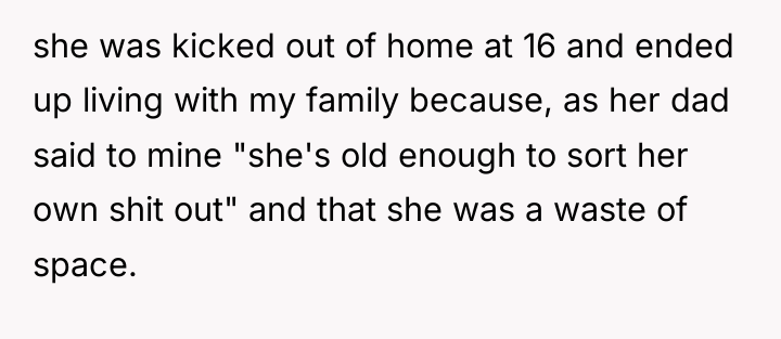 she was kicked out of home at 16 and ended...