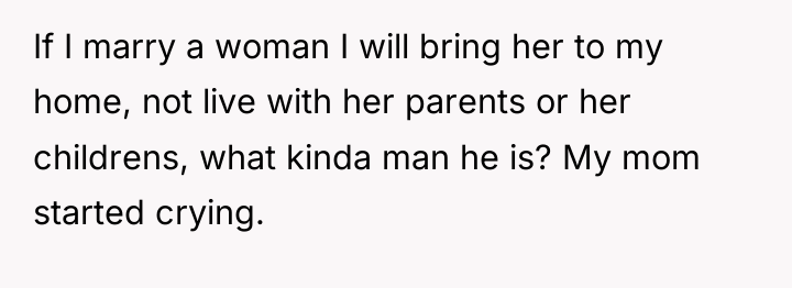 If I marry a woman I will bring her to...
