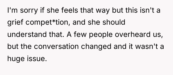I'm sorry if she feels that way but this isn't...