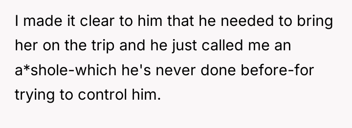 I made it clear to him that he needed to...