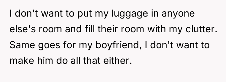 I don't want to put my luggage in anyone else's...