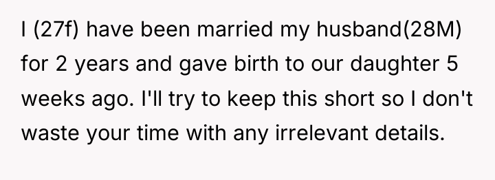 I (27f) have been married my husband(28M) for 2 years...
