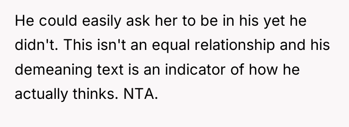 He could easily ask her to be in his yet...