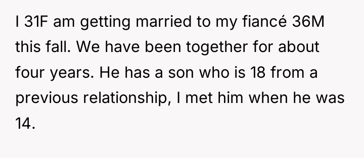 I 31F am getting married to my fiancé 36M this...