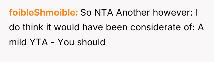 foibleShmoible So NTA Another however: I do think it would...
