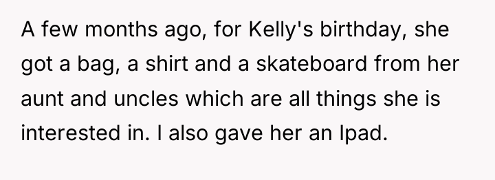 A few months ago, for Kelly's birthday, she got a...