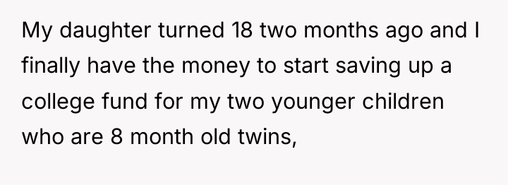 My daughter turned 18 two months ago and I finally...
