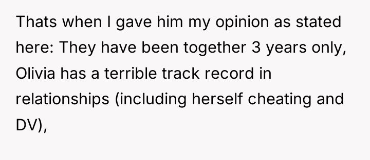 Thats when I gave him my opinion as stated here:...