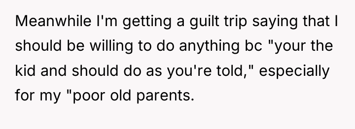 Meanwhile I'm getting a guilt trip saying that I should...