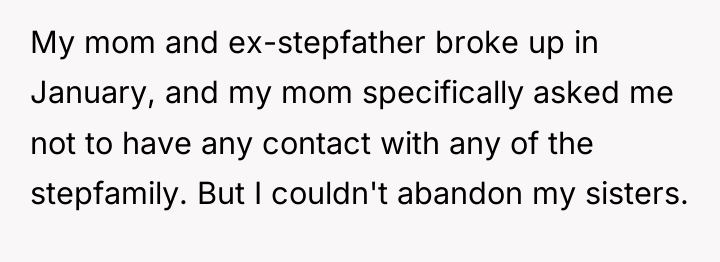 My mom and ex-stepfather broke up in January, and my...