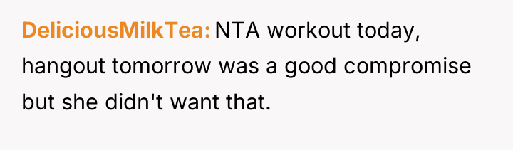 DeliciousMilkTea NTA workout today, hangout tomorrow was a good compromise...