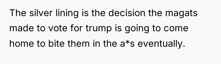 The silver lining is the decision the magats made to...