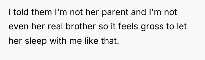 I told them I'm not her parent and I'm not...
