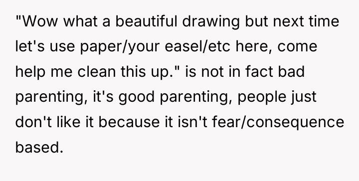 "Wow what a beautiful drawing but next time let's use...