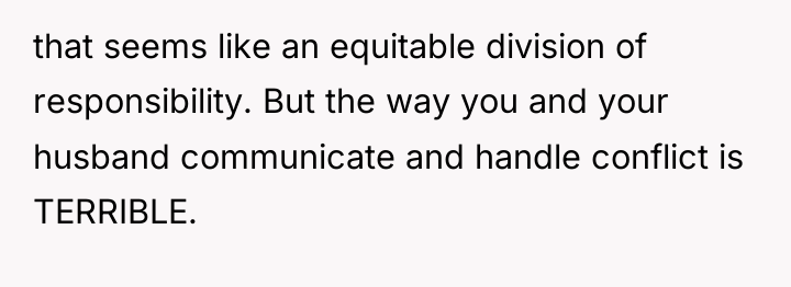 that seems like an equitable division of responsibility. But the...