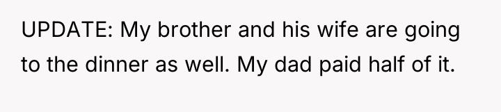 UPDATE: My brother and his wife are going to the...