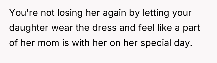 You're not losing her again by letting your daughter wear...
