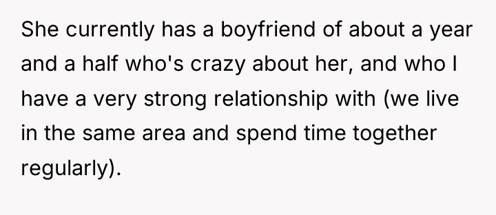 She currently has a boyfriend of about a year and...