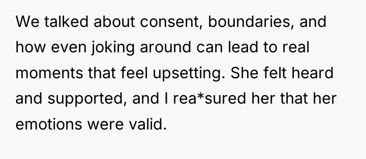 We talked about consent, boundaries, and how even joking around...