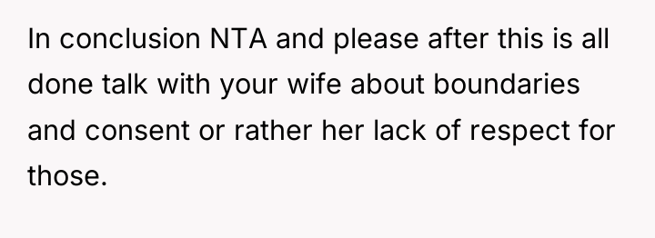 In conclusion NTA and please after this is all done...