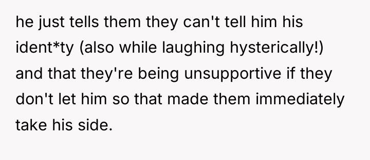 he just tells them they can't tell him his ident*ty...