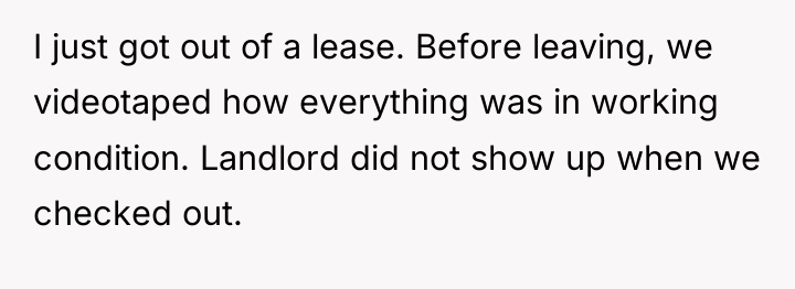 I just got out of a lease. Before leaving, we...