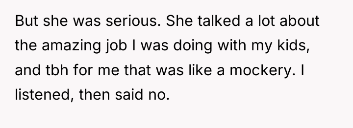 But she was serious. She talked a lot about the...