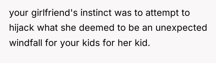 your girlfriend's instinct was to attempt to hijack what she...