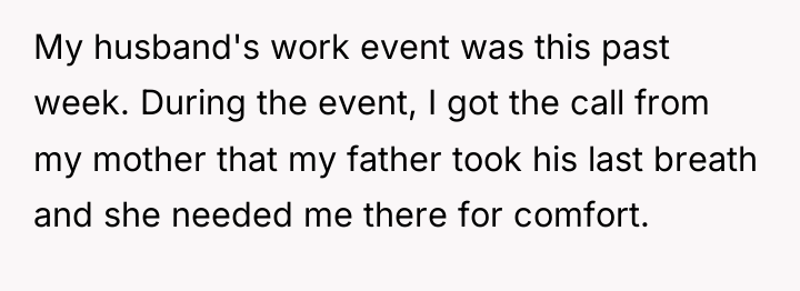 My husband's work event was this past week. During the...