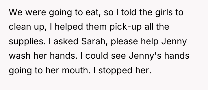 We were going to eat, so I told the girls...