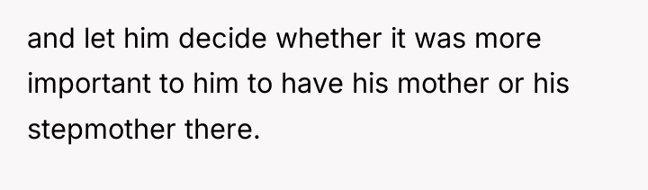 and let him decide whether it was more important to...