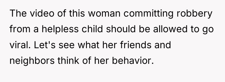 The video of this woman committing robbery from a helpless...